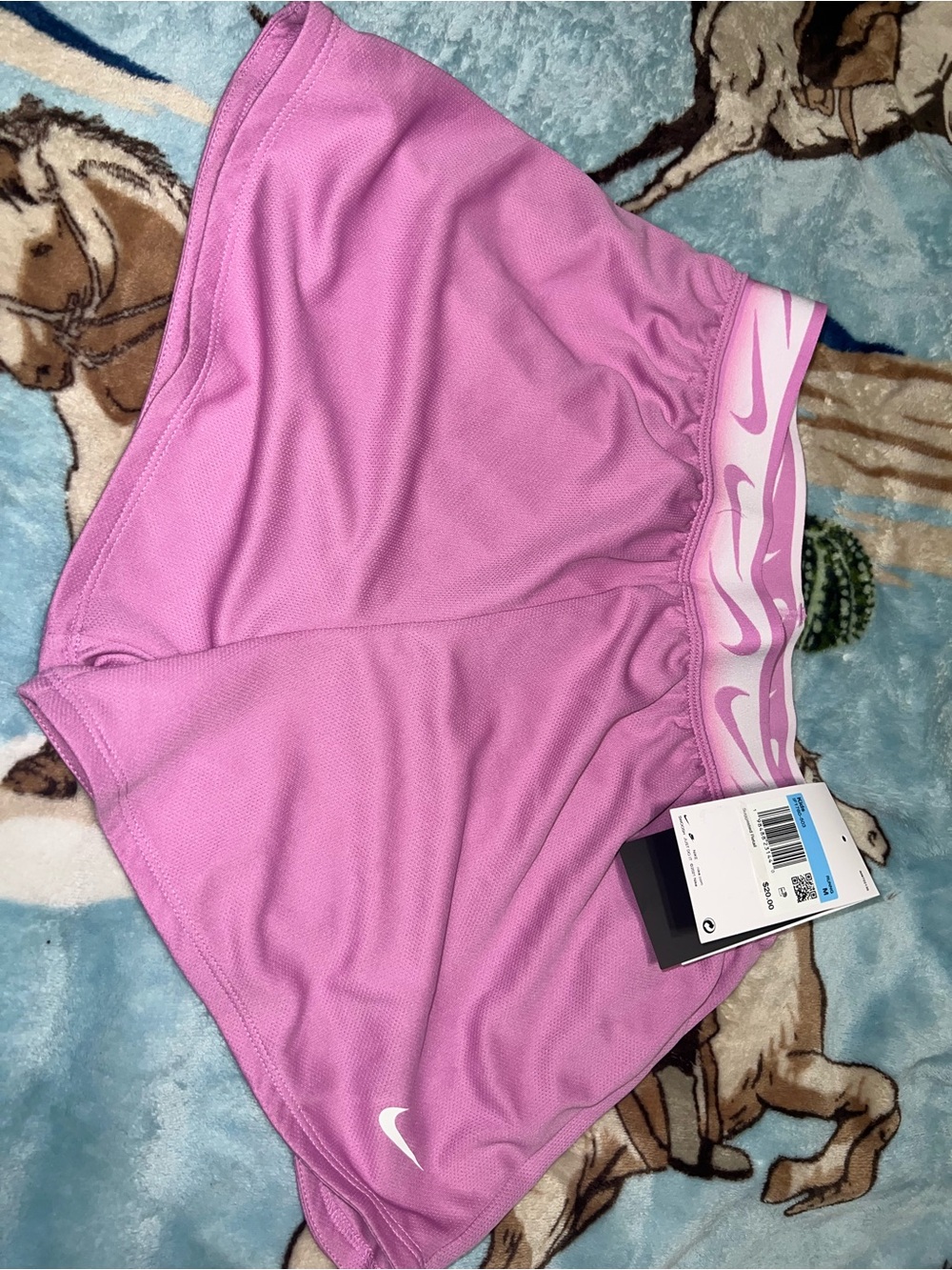 Nike Purple Girls Athletic Shorts with Branded Waistband